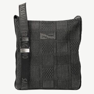 Salvatore Ferragamo Black Patterned-Jacquard Zippered Tote